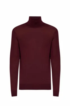 Saint Laurent BURGUNDY Wool turtleneck