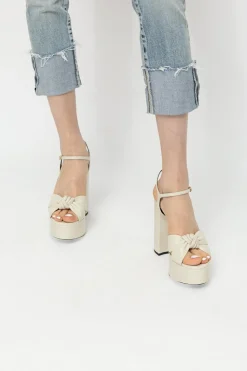 Saint Laurent cream ‘Bianca’ platform sandals