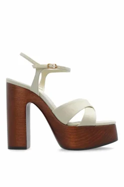 Saint Laurent cream ‘Bianca’ platform sandals