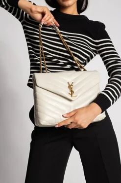 Saint Laurent cream ‘LouLou Medium’ shoulder bag