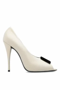 Saint Laurent cream ‘Peep’ pumps