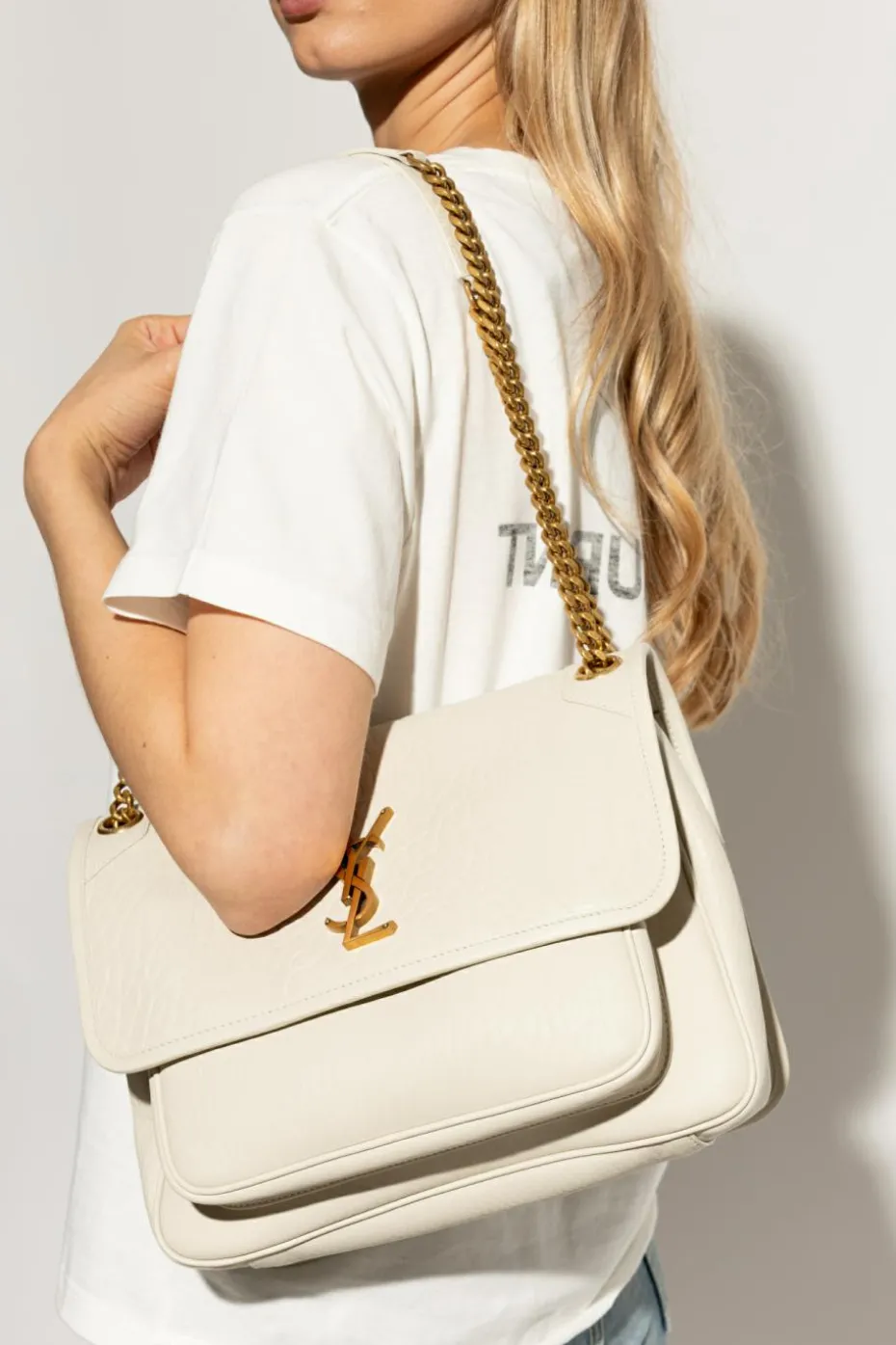 Saint Laurent cream Shoulder bag 'Niki'