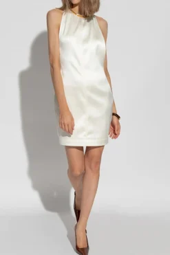 Saint Laurent cream Silk dress