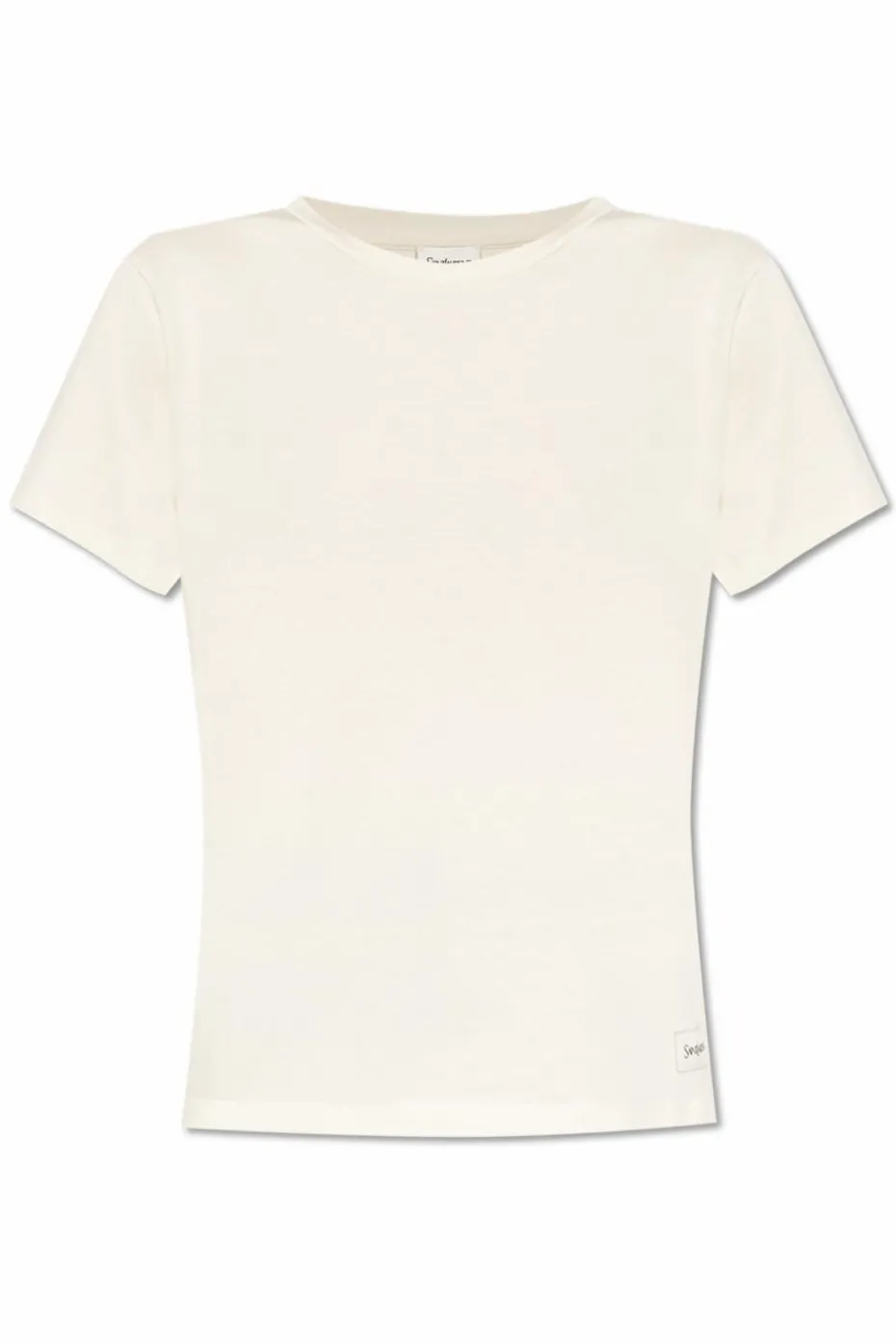Saint Laurent cream T-shirt with logo patch