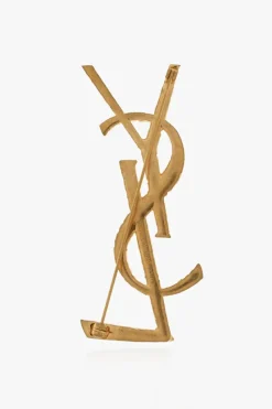 Saint Laurent GOLD Logo brooch
