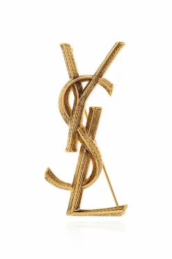 Saint Laurent GOLD Logo brooch