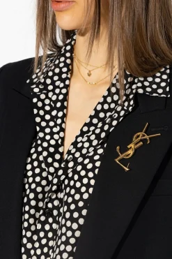Saint Laurent GOLD Logo brooch