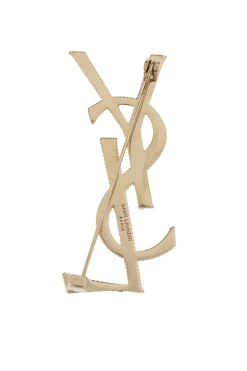 Saint Laurent GOLD Logo-shaped brooch
