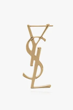 Saint Laurent GOLD Mono earring with logo