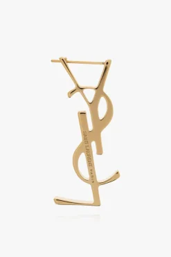 Saint Laurent GOLD Mono earring with logo