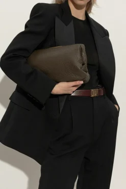 Saint Laurent GREEN Leather clutch