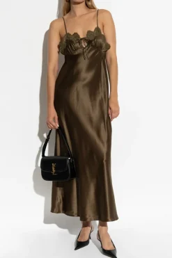 Saint Laurent GREEN Silk dress