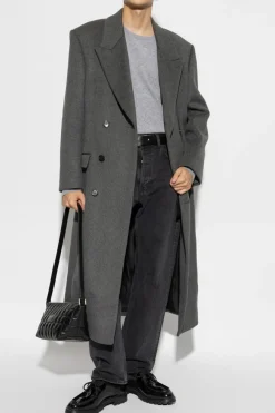Saint Laurent GREY Cashmere sweater with a round neckline
