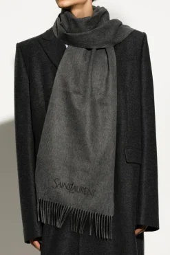 Saint Laurent GREY Cashmere scarf