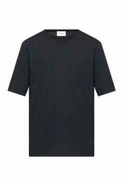 Saint Laurent GREY Cotton t-shirt with embroidered logo