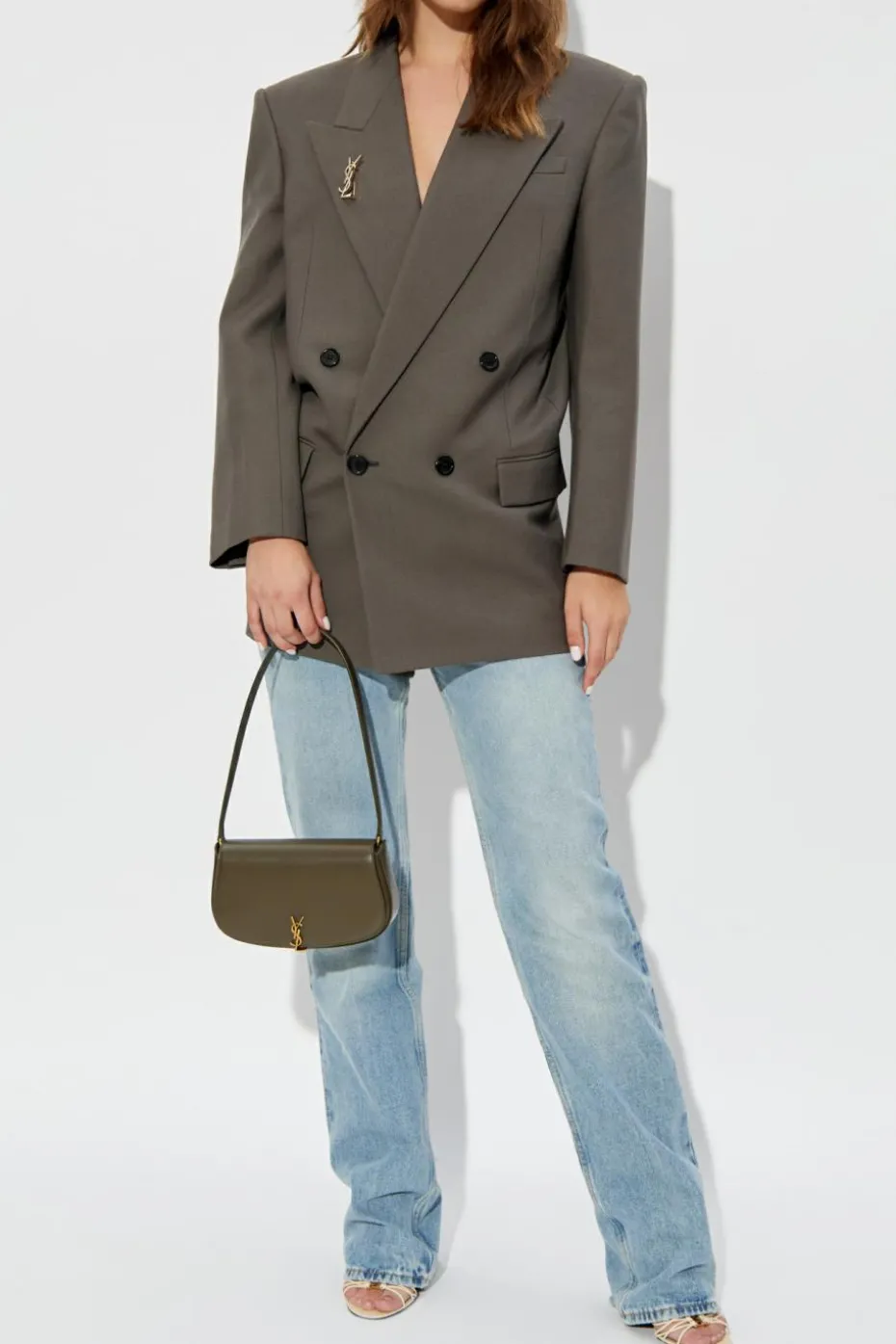 Saint Laurent GREY Double-breasted blazer