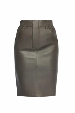 Saint Laurent GREY Leather skirt