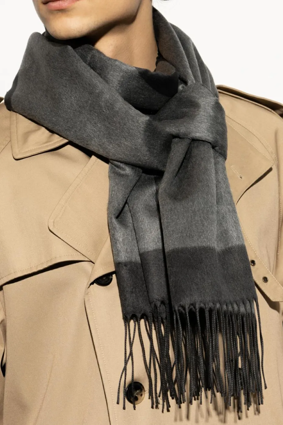 Saint Laurent GREY Silk scarf