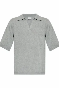 Saint Laurent GREY Wool polo with pocket