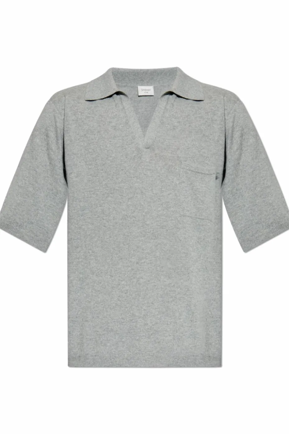 Saint Laurent GREY Wool polo with pocket