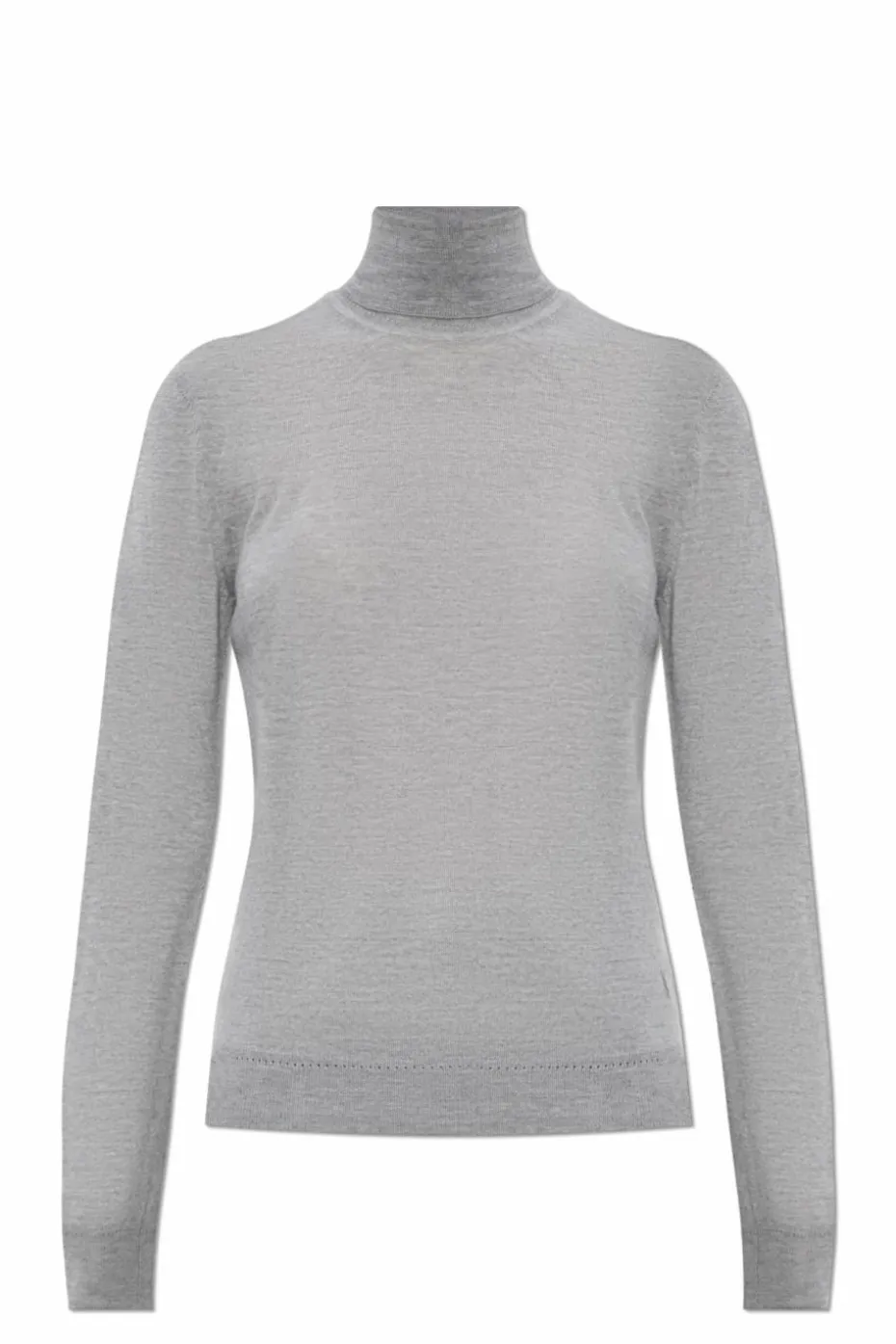 Saint Laurent GREY Wool turtleneck with embroidered logo