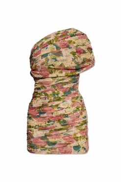Saint Laurent MULTICOLOUR One-shoulder mini dress