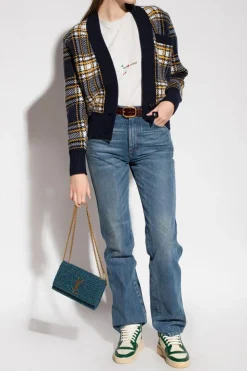 Saint Laurent NAVY BLUE Checked cardigan