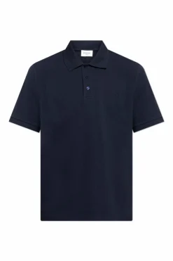 Saint Laurent NAVY BLUE Polo with embroidered logo