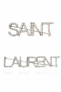Saint Laurent SILVER Branded brooches