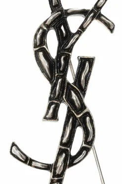 Saint Laurent SILVER Logo brooch