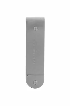 Saint Laurent SILVER Logo-embossed money clip