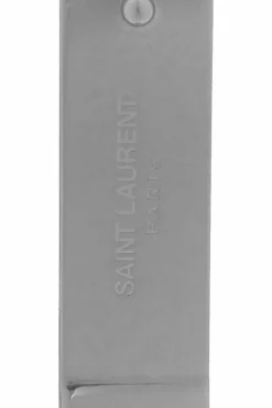 Saint Laurent SILVER Logo-embossed money clip