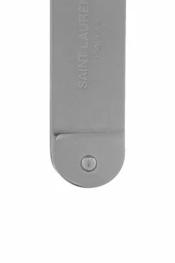 Saint Laurent SILVER Logo-embossed money clip