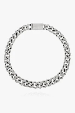 Saint Laurent SILVER Necklace with logo