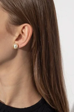 Saint Laurent WHITE Logo earrings