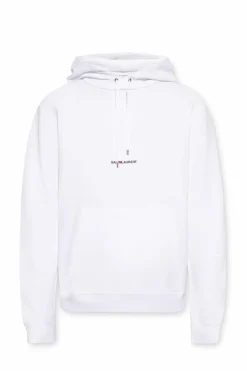 Saint Laurent WHITE Logo-printed hoodie