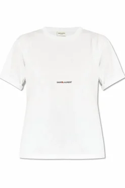 Saint Laurent WHITE Logo-printed T-shirt