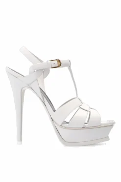 Saint Laurent WHITE ‘Tribute’ platform sandals