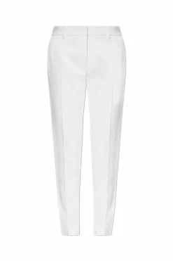 Saint Laurent WHITE Wool pleat-front trousers