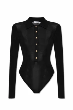 Self-Portrait BLACK Bodysuit with buttons