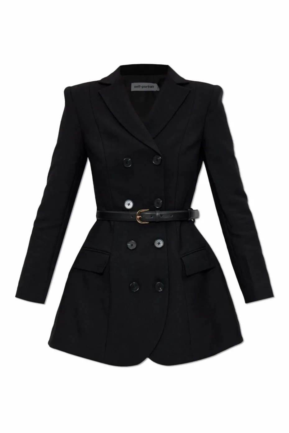 Self-Portrait BLACK Double-breasted dress with belt