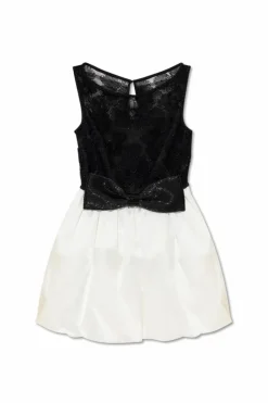 Self-Portrait BLACK Dress with shimmering appliqués