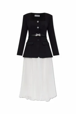 Self-Portrait BLACK Dress with pleated skirt