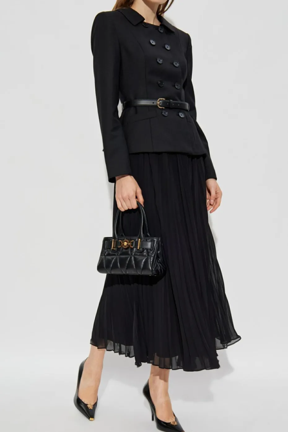 Self-Portrait BLACK Dress with pleated skirt