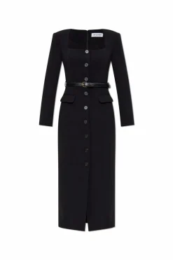 Self-Portrait BLACK Dress with button fastening