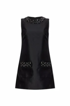 Self-Portrait BLACK Dress with shimmering appliqués