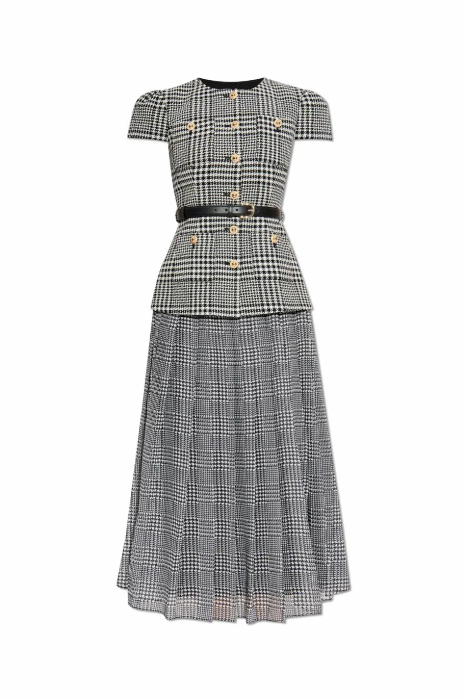 Self-Portrait BLACK Dress with houndstooth pattern