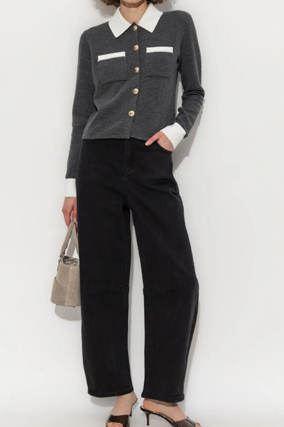 Self-Portrait BLACK High-waisted jeans