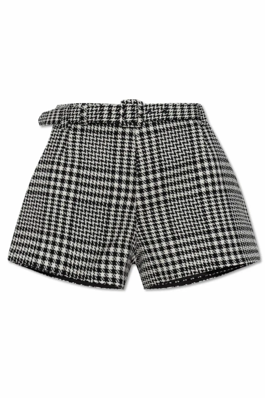Self-Portrait BLACK Houndstooth pattern shorts
