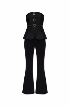 Self-Portrait BLACK Off-the-shoulder jumpsuit